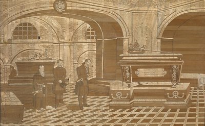 Cesarz Mikołaj I przy trumnie cesarza austriackiego Franciszka I, ok. 1835 autorstwa Unbekannt