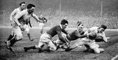 Anglia zdobywa próbę przeciwko Szkocji, Twickenham, Londyn, 1926-1927 autorstwa Unbekannt