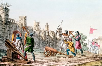 Wojska angielskie atakują francuskie miasto, wojna stuletnia, 1337-1453 c1830 autorstwa Unbekannt