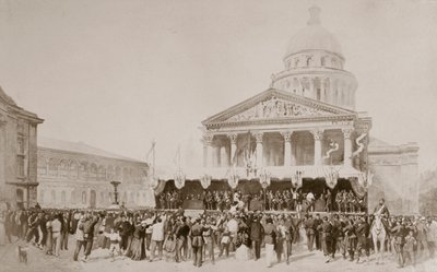 Zaciągnięcie ochotników do Gwardii Narodowej, Place du Pantheon, Paryż, 1870-1871 autorstwa Unbekannt