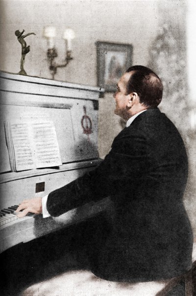 Enrico Caruso – słynny włoski tenor przy fortepianie, ok. 1925 r. autorstwa Unbekannt