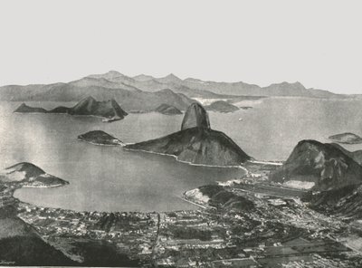 Wejście do zatoki ze szczytu Corcovado, Rio de Janeiro, Brazylia, 1895. autorstwa Unbekannt