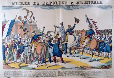 Wejście Napoleona do Grenoble, marzec 1815, XIX wiek autorstwa Unbekannt
