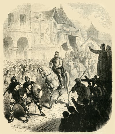 Wjazd Karola Martela do Paryża, Po pokonaniu Saracenów, 732AD,1890. autorstwa Unbekannt
