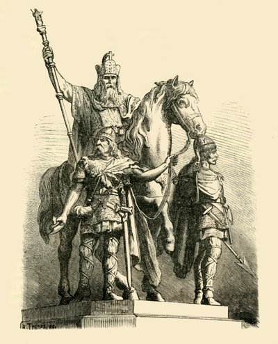 Posąg konny Karola Wielkiego, Paryż, 1890 r. autorstwa Unbekannt