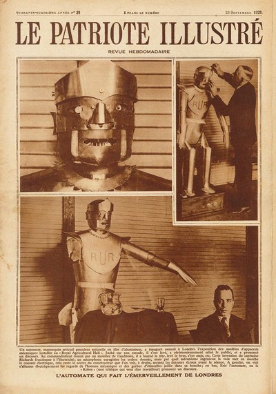 Eric, pierwszy brytyjski robot na Wystawie Stowarzyszenia Inżynierów Modeli w Londynie, 1928. autorstwa Unbekannt