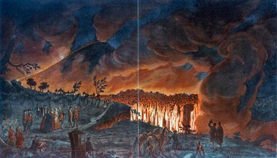 Erupcja Wezuwiusza, 1776 autorstwa Unbekannt