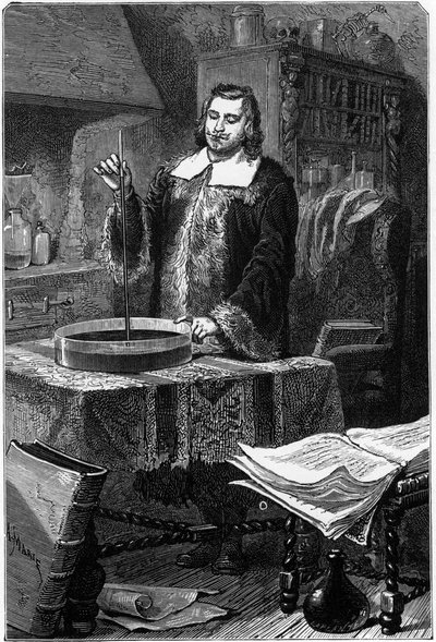 Evangelista Torricelli, włoski fizyk, wynalazca barometru rtęciowego, 1643 1873 autorstwa Unbekannt