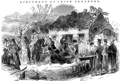 Wysiedlona irlandzka rodzina chłopska, 1848 autorstwa Unbekannt