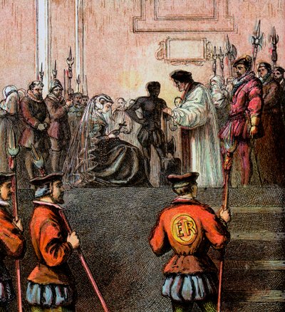 Egzekucja Marii Królowej Szkotów, 1587, ok. 1850 autorstwa Unbekannt