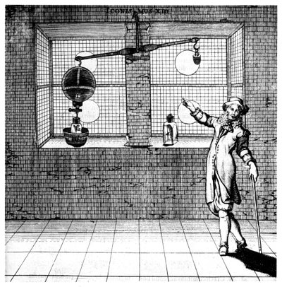 Eksperyment mający wykazać, że powietrze ma wagę, 1672 autorstwa Unbekannt