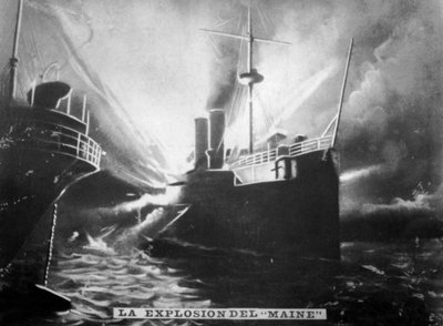Explosion auf der SS Maine, 1898, ca. 1910 von Unbekannt