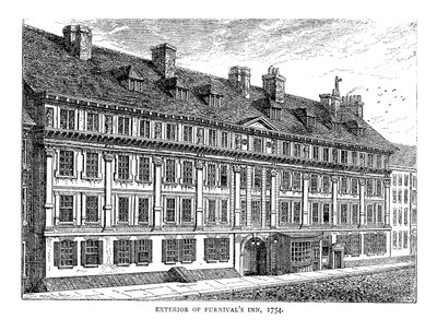 Na zewnątrz Furnivals Inn. 1754 autorstwa Unbekannt