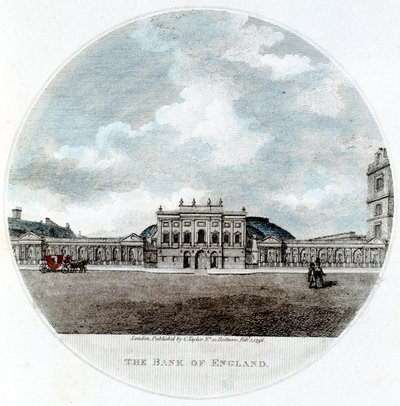 Fasada Banku Anglii, Threadneedle Street, Londyn, 1796 autorstwa Unbekannt