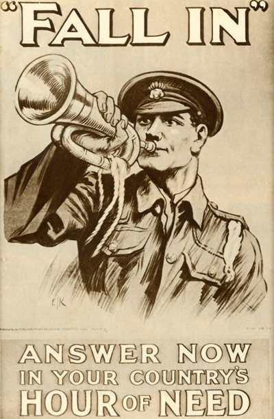 Fall In: Odpowiedz teraz w godzinie potrzeby swojego kraju, 1915, 1935. autorstwa Unbekannt