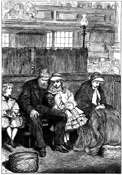 Rodzina na niedzielnym nabożeństwie w ich Box Pew, Londyn, 1862 autorstwa Unbekannt
