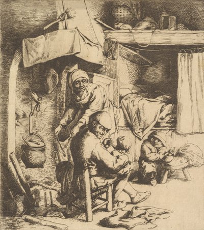 Ojciec karmiące dziecko, 1610-85. autorstwa Unbekannt