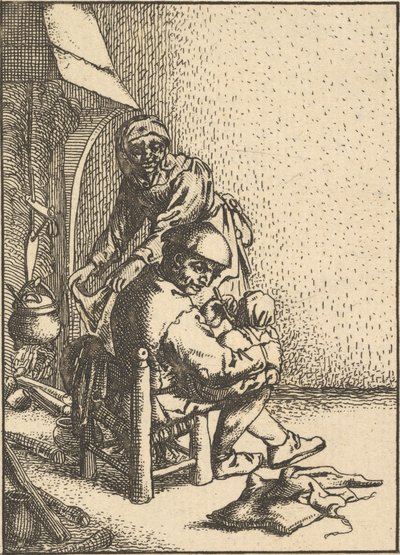 Ojciec karmi swoje dziecko, 1610-85. autorstwa Unbekannt