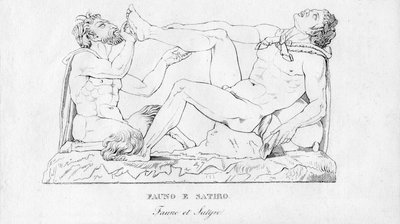 Fauno E Satiro Faun i Satyr, c1850 autorstwa Unbekannt