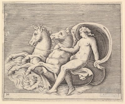 Akt Kobiecy z Dwoma Konikami Morskimi, wydana ca. 1599-1622. autorstwa Unbekannt
