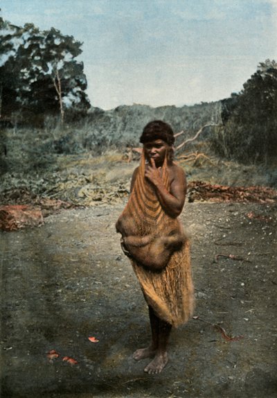 Australijska kobieta niosąca swoje dziecko, Australijska kobieta niosąca swoje dziecko, 1900. autorstwa Unbekannt