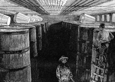 Piwnica fermentacyjna w amerykańskim browarze, 1885 autorstwa Unbekannt
