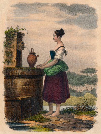 Pobieranie wody, XIX w. autorstwa Unbekannt