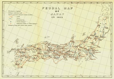 Feudalna mapa Japonii w 1615, 1903. autorstwa Unbekannt