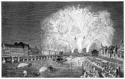 Fajerwerki na moście, Paryż, 1754, 1885 autorstwa Unbekannt