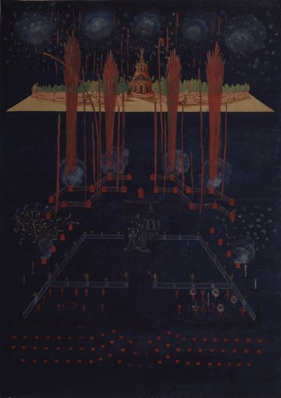Fajerwerki i iluminacje 10 lutego 1742, połowa XVIII wieku. autorstwa Unbekannt