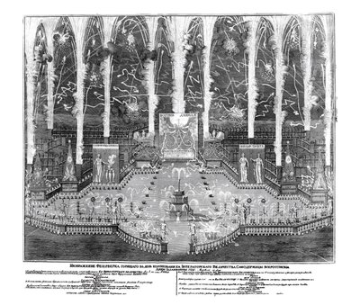 Fajerwerki z okazji koronacji Anny Ioannovny 30 kwietnia 1730 r. 1730 autorstwa Unbekannt