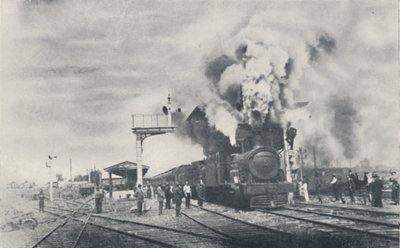 Pierwszy pociąg Kolei Międzykolonialnej wyjeżdżający z Kalgoorlie, 1923. autorstwa Unbekannt