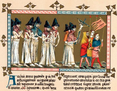 Biczownicy w holenderskim mieście Tournai Doornik, 1349 autorstwa Unbekannt