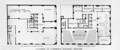Plany pięter, budynek Izby Handlowej, Newark, New Jersey, 1924 autorstwa Unbekannt