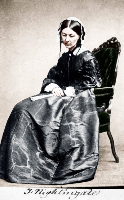 Florence Nightingale, angielska pielęgniarka i reformatorka szpitala, 1854 autorstwa Unbekannt
