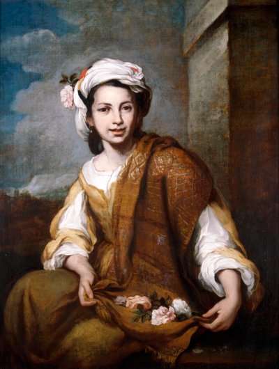 „Dziewczyna w kwiaty”, c1800-c1899 autorstwa Unbekannt