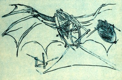 Maszyna latająca zaprojektowana przez Leonarda da Vinci, c1485, 1932. autorstwa Unbekannt