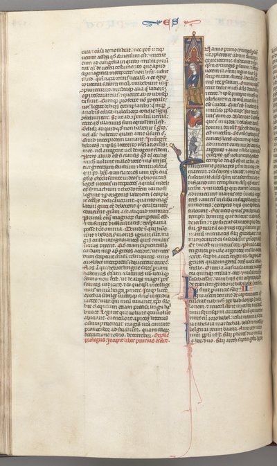 Fol. 174v, Ezdrasz, inicjał historyczny I, Cyrus kierujący budową Świątyni, ok. 1930 r. 1275-1300. autorstwa Unbekannt