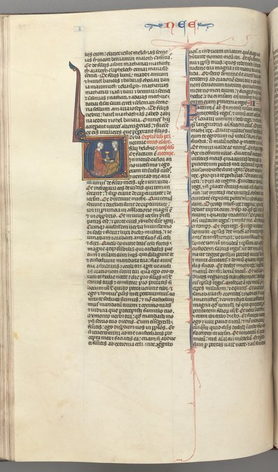 Fol. 178v, Nehemiasz, inicjał historyczny V, Nehemiasz przedstawiający Artakserksesowi złoty kielich, c. 127 autorstwa Unbekannt