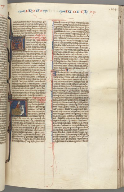 Fol. 194r, Judyta, historyczny inicjał A, Judyta ścinająca głowę Holofernesowi, ok. 194r. 1275-1300. autorstwa Unbekannt