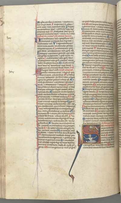 Fol. 224v, Psalm 68, historyczny inicjał S, Dawid w wodzie odwołujący się do Boga powyżej, c. 1275-1300. autorstwa Unbekannt