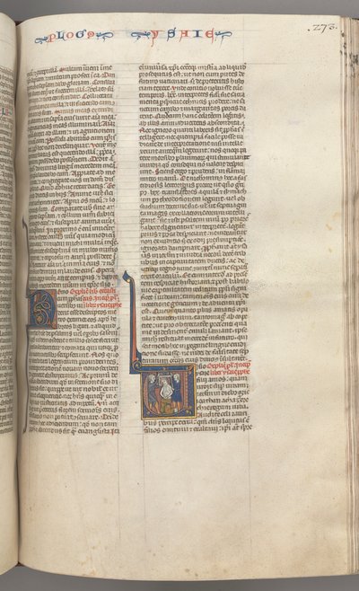 Fol. 273r, Izajasz, inicjał historyczny V, Męczeństwo Izajasza, ok. 273r. 1275-1300. autorstwa Unbekannt
