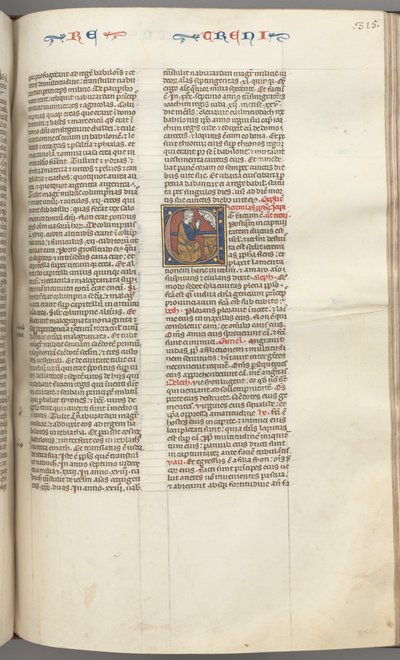 Fol. 315r, Lamentacje, inicjał historyczny E, klęczący Jeremiasz modlący się do popiersia Bożego, c. 127 autorstwa Unbekannt