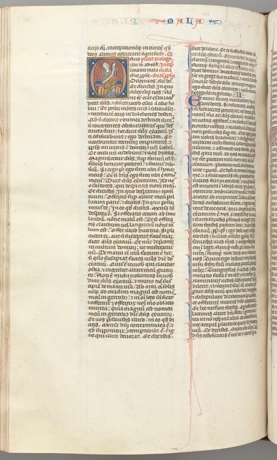 Fol. 368v, Malachiasz, inicjał historyczny O, Malachiasz siedzący ze zwojem, c. 1275-1300. autorstwa Unbekannt