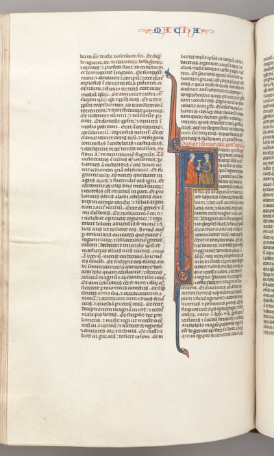 Fol. 382v, Maccabees II, historiated initial F, a golden chalice presented to a Jew, c. 1275-1300.  autorstwa Unbekannt