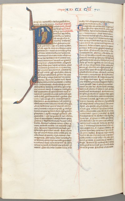 Fol. 457v, Tymoteusz II, historyczny inicjał P, Paweł rozmawia z popiersiem Boga powyżej, c. 1275-1300. autorstwa Unbekannt