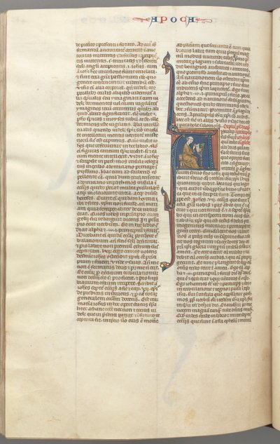 Fol. 482v, Revelations, inicjał historyczny A, Jan siedzący przy biurku piszący..., c. 1275-1300. autorstwa Unbekannt