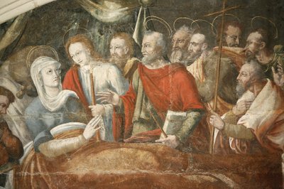 Fontevrault (Fontevraud) obraz kapitularza opactwa: Śmierć Marii namalowany przez Thomasa Pot (detal) około 1563, Fontevraud, Francja autorstwa Unbekannt