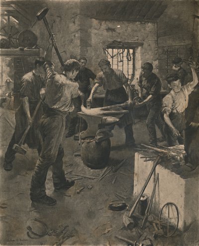 Kucie kotwicy, 1892. autorstwa Unbekannt