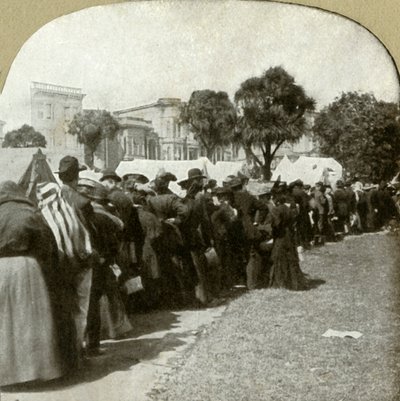 Formowanie linii chleba na Jefferson Square, 1906. autorstwa Unbekannt